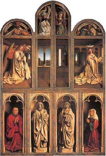 Jan Van Eyck Closed view, back panels France oil painting art